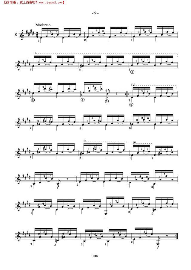 卡尔卡西25首练习曲（8）吉他谱
