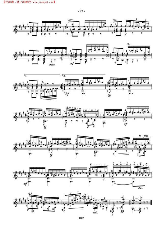 卡尔卡西25首练习曲（26）吉他谱
