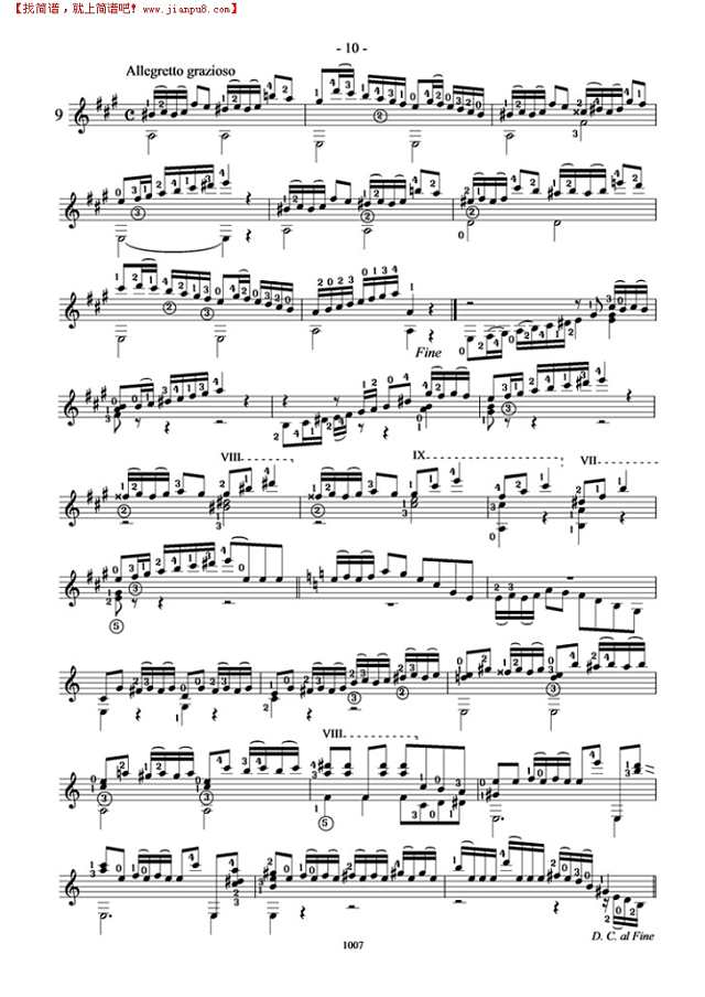 卡尔卡西25首练习曲（9）吉他谱
