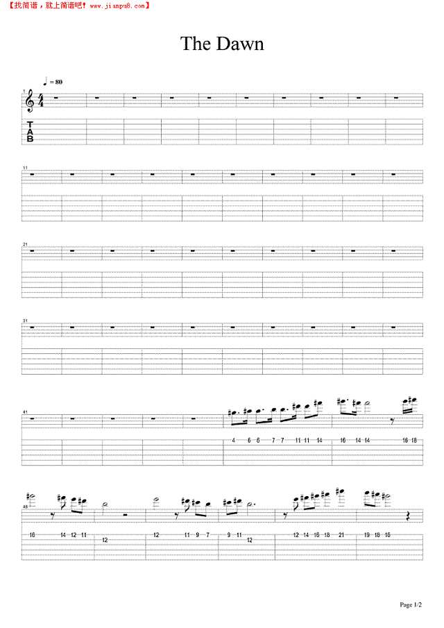 The Dawn吉他谱