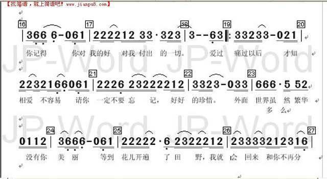 我是真的爱你 2简谱