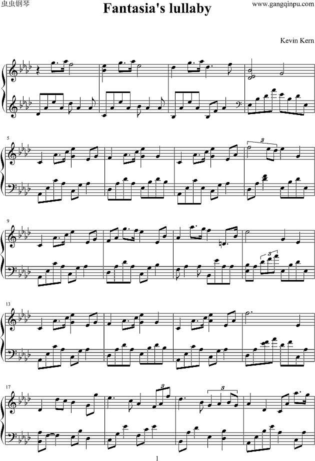 Fantasia` Lullaby钢琴谱