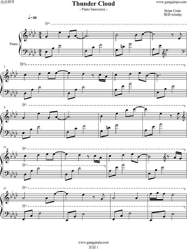 Thunder Cloud钢琴谱