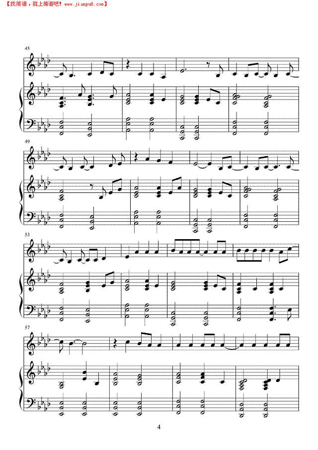 Because of you钢琴谱