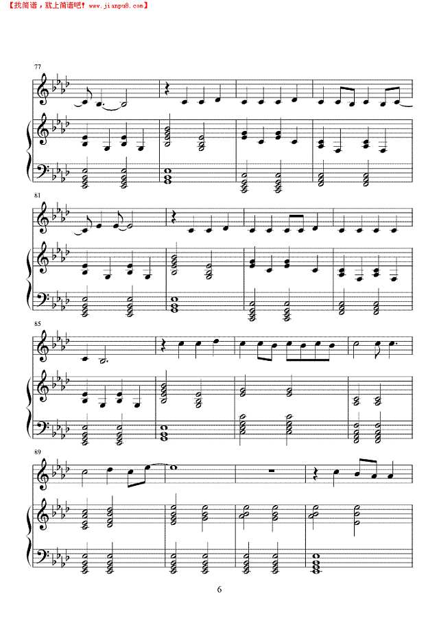 Because of you钢琴谱