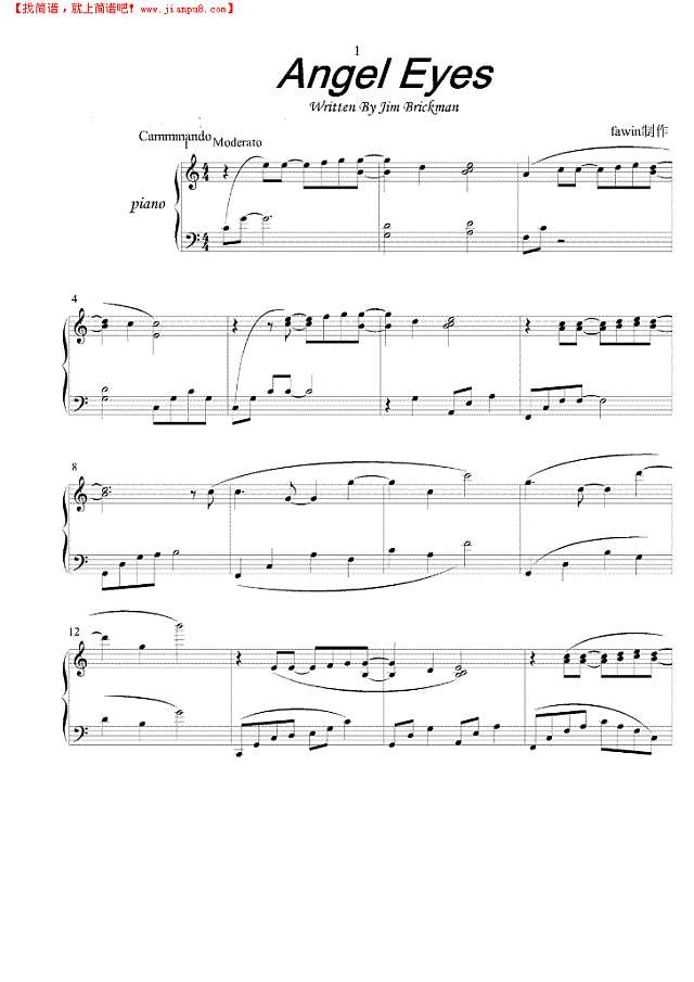 angel eyes钢琴谱