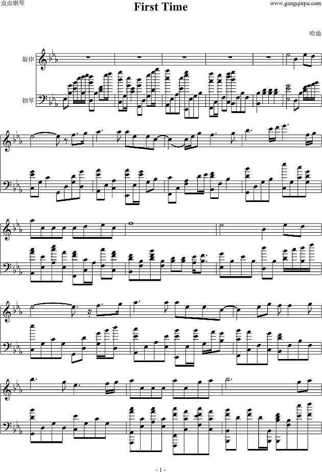 First Time钢琴谱