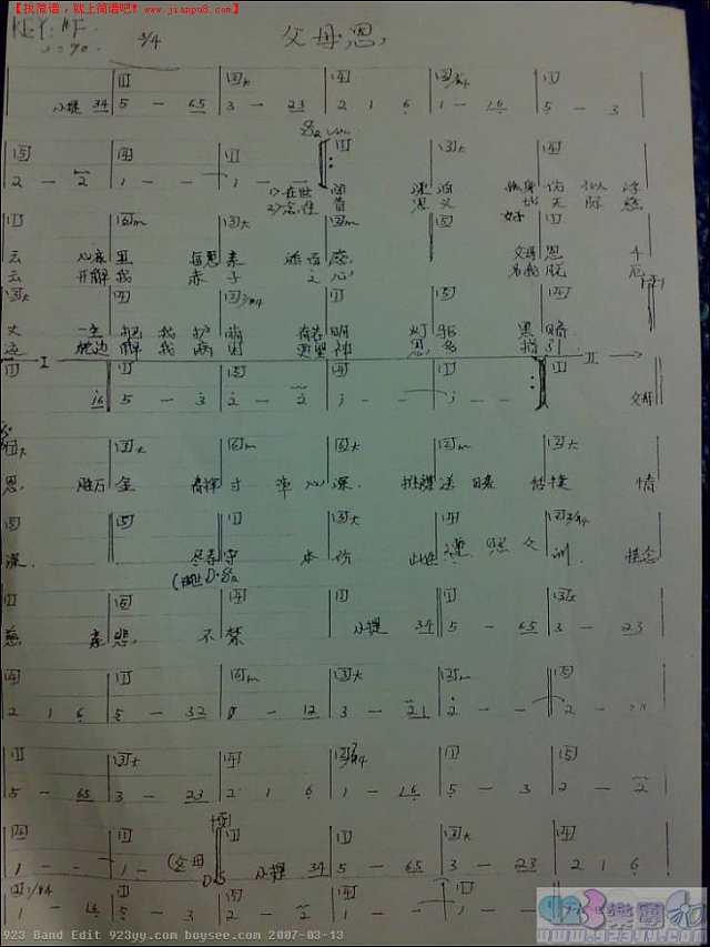 许冠杰-父母恩吉他谱