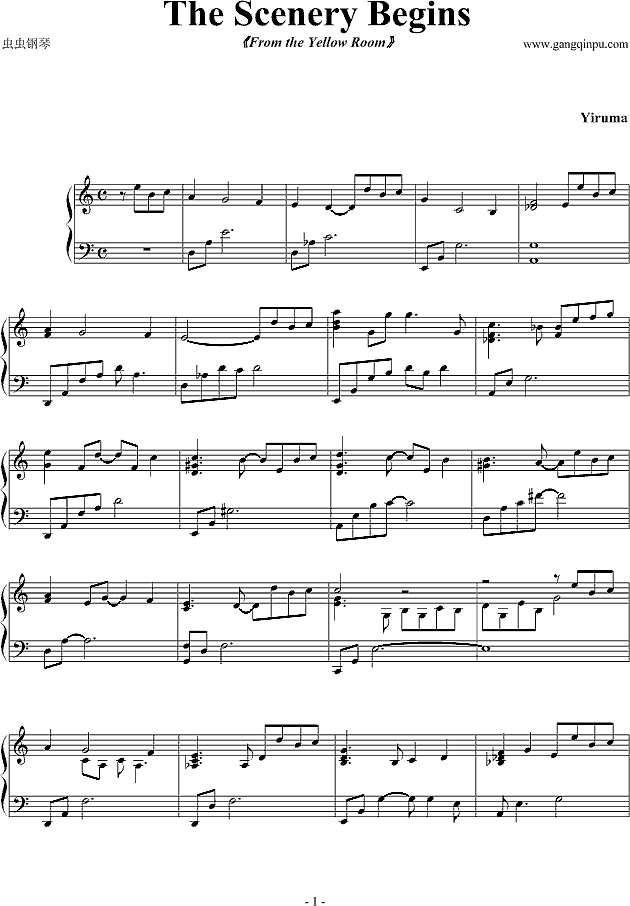 The Scenery Begins钢琴谱