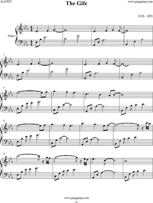 The Gife钢琴谱