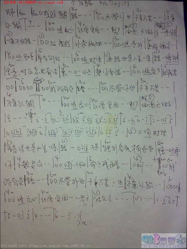 迪克牛仔-不归路吉他谱
