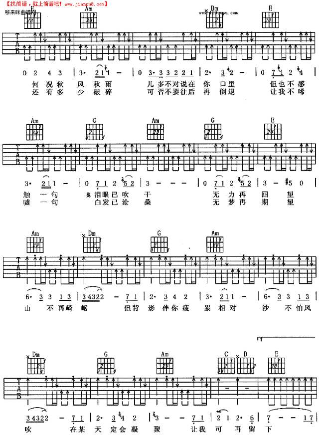 BEYOND-岁月无声吉他谱