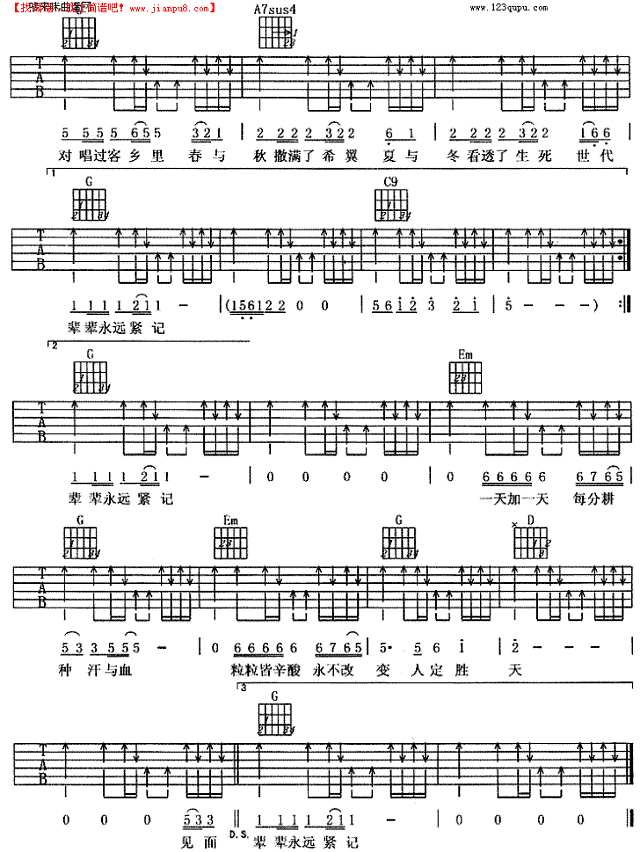 BEYOND-农民吉他谱