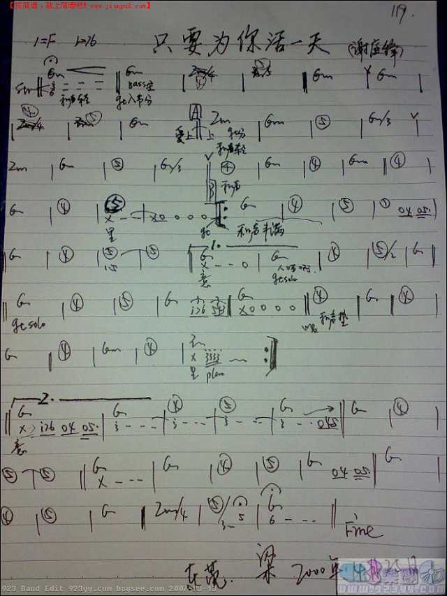 谢霆锋-只要为你活一天吉他谱