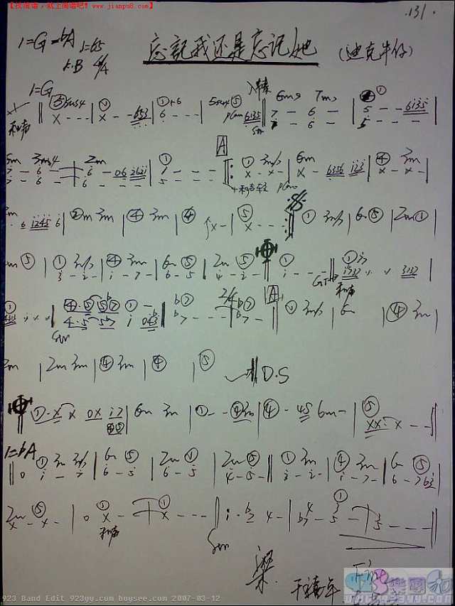 迪克牛仔-忘记我还是忘记他吉他谱
