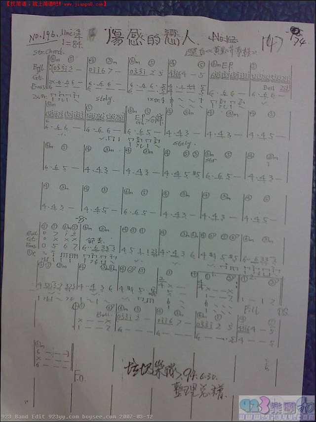 黄凯芹-伤感的恋人简谱
