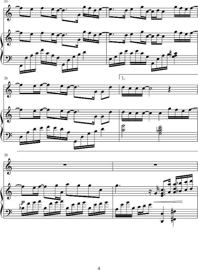 向左走向右走钢琴谱