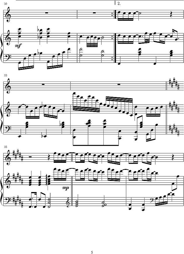 向左走向右走钢琴谱