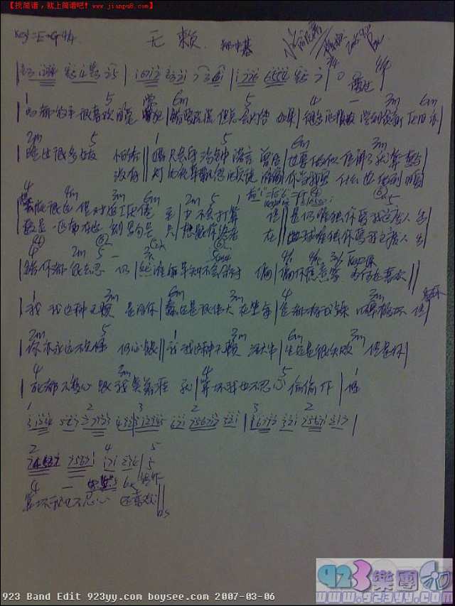 郑中基-无赖简谱
