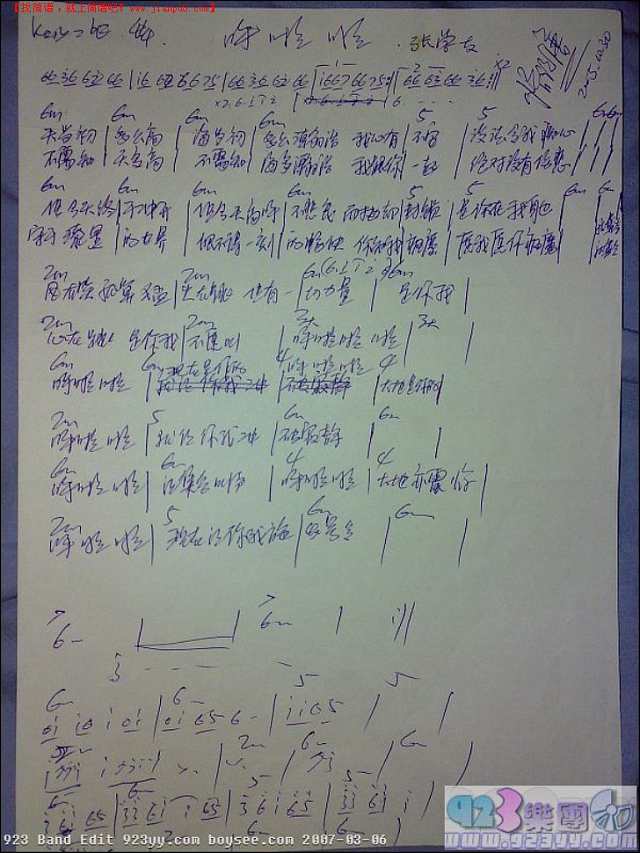 张学友-呼啦啦简谱
