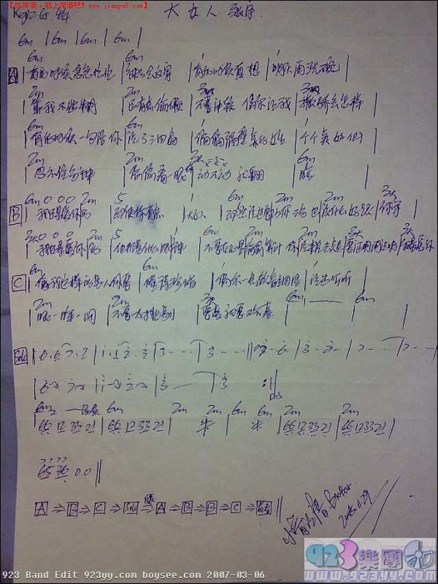 张宇-大女人简谱
