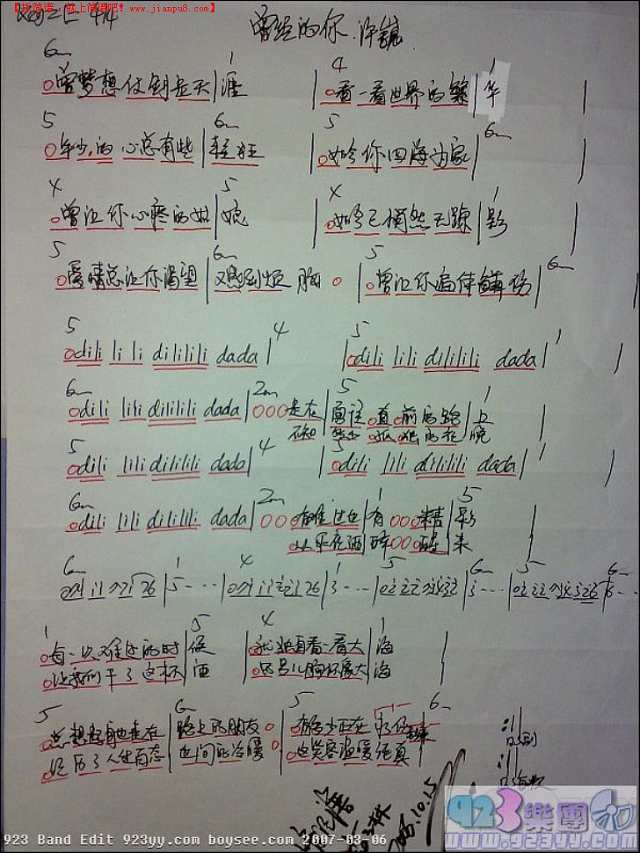 许巍-曾经的你简谱