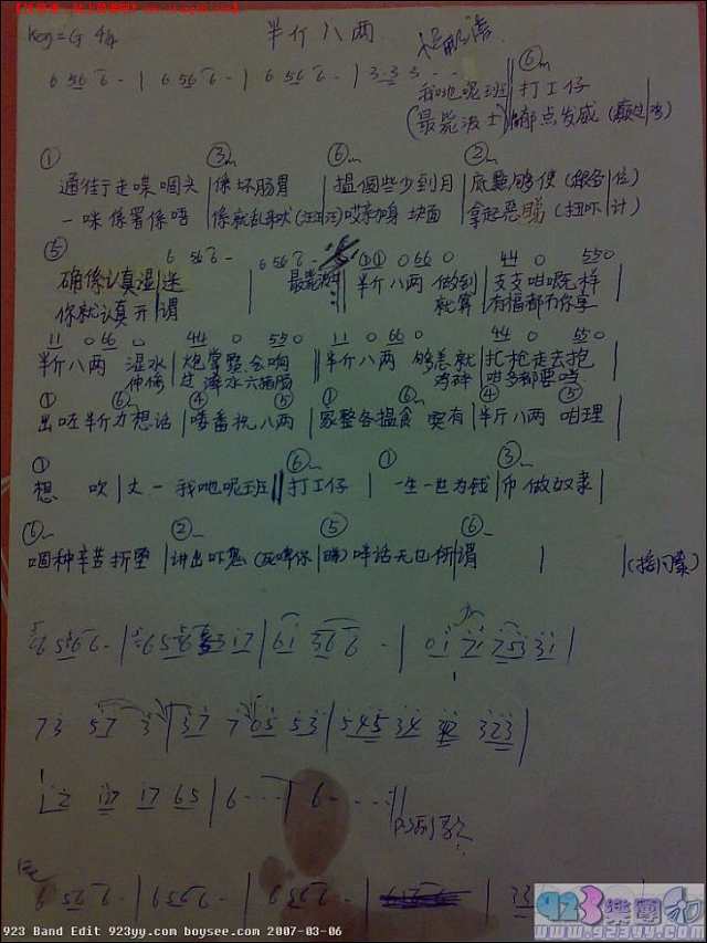 许冠杰-半斤八两简谱