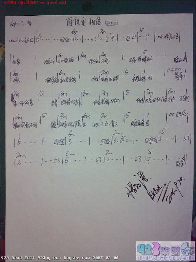 伍佰-再度重相逢简谱
