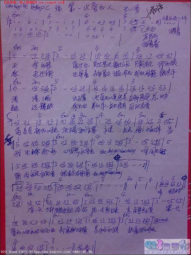 王心凌-第一次爱的人简谱
