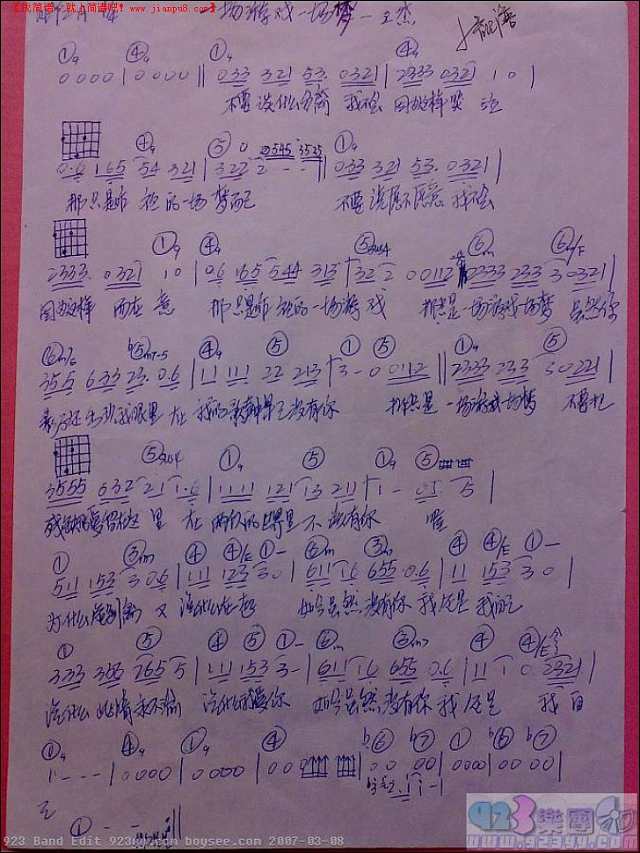 王杰-一场游戏一场梦简谱
