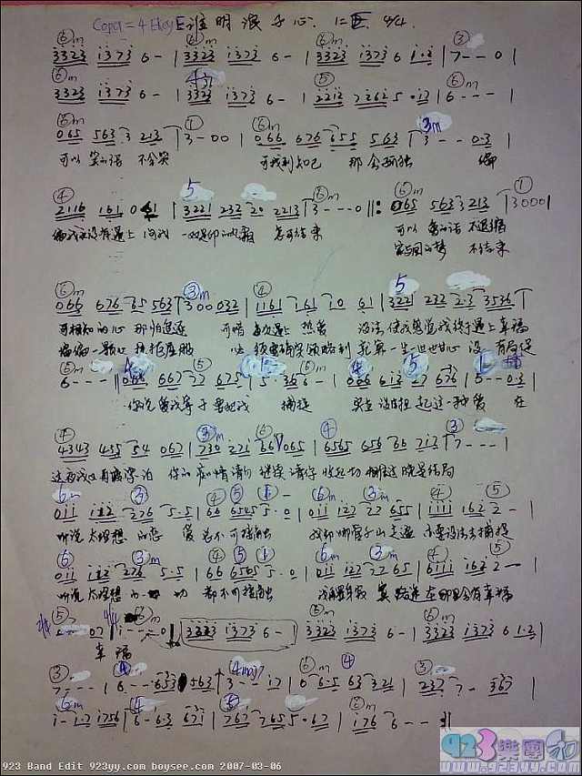 王杰-谁明浪子心简谱
