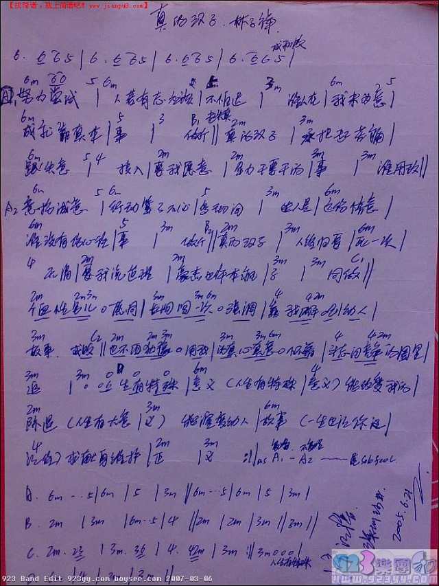 林子祥-真的汉子简谱
