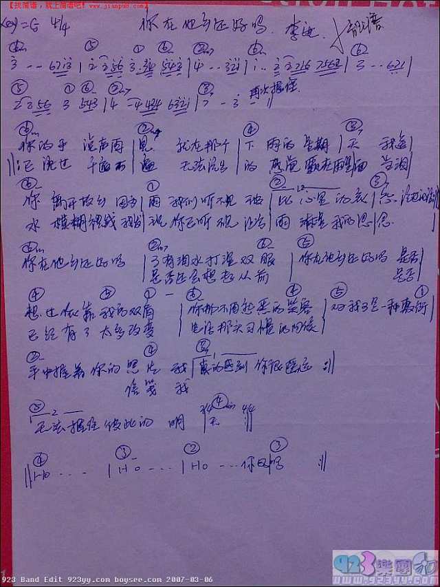 李进-你在他乡还好吗简谱
