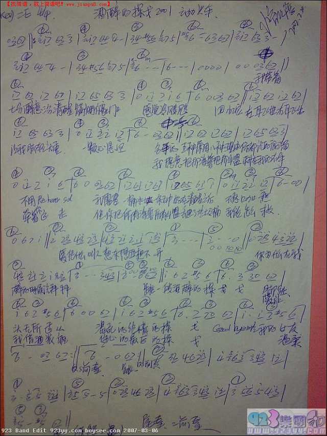 动力火车-酒醉的探戈简谱
