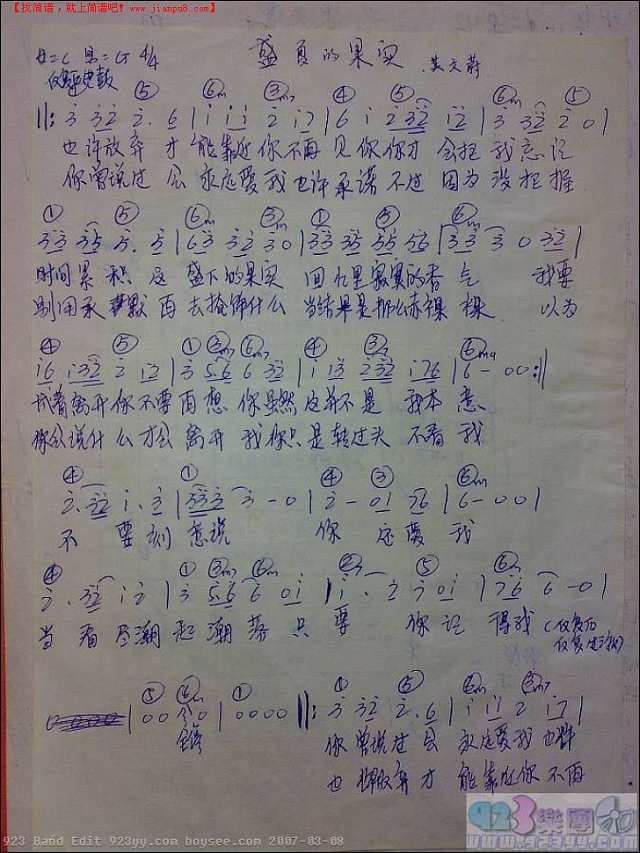 莫文蔚-盛下的果实简谱
