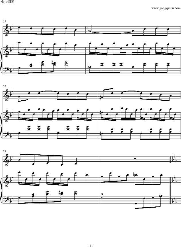 白色旋律钢琴谱