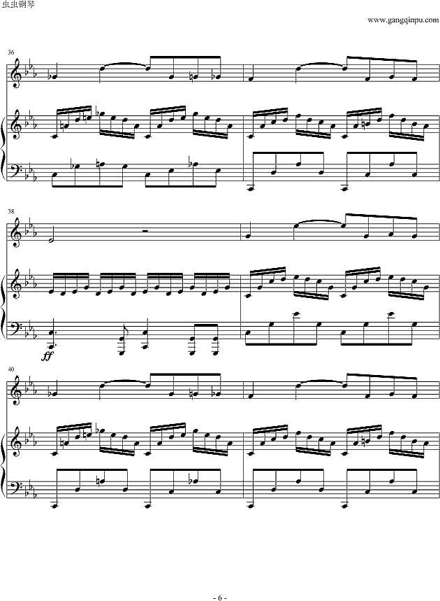 白色旋律钢琴谱