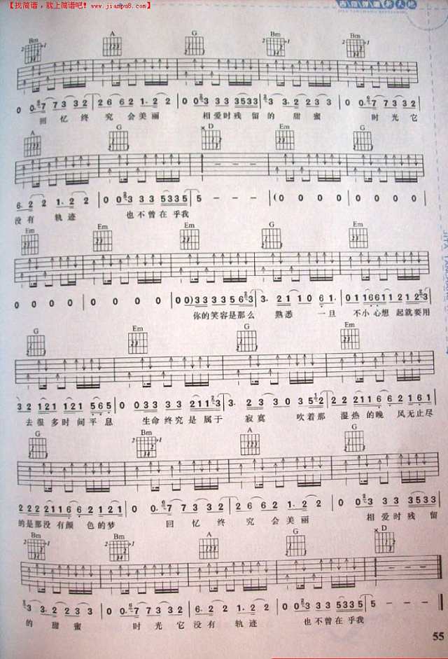 不曾在乎我吉他谱