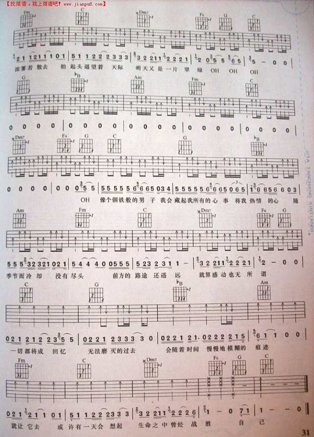 钢铁男子吉他谱