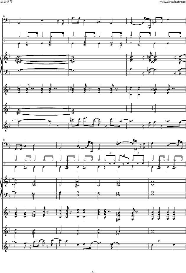 QQ麻将背景音乐钢琴谱