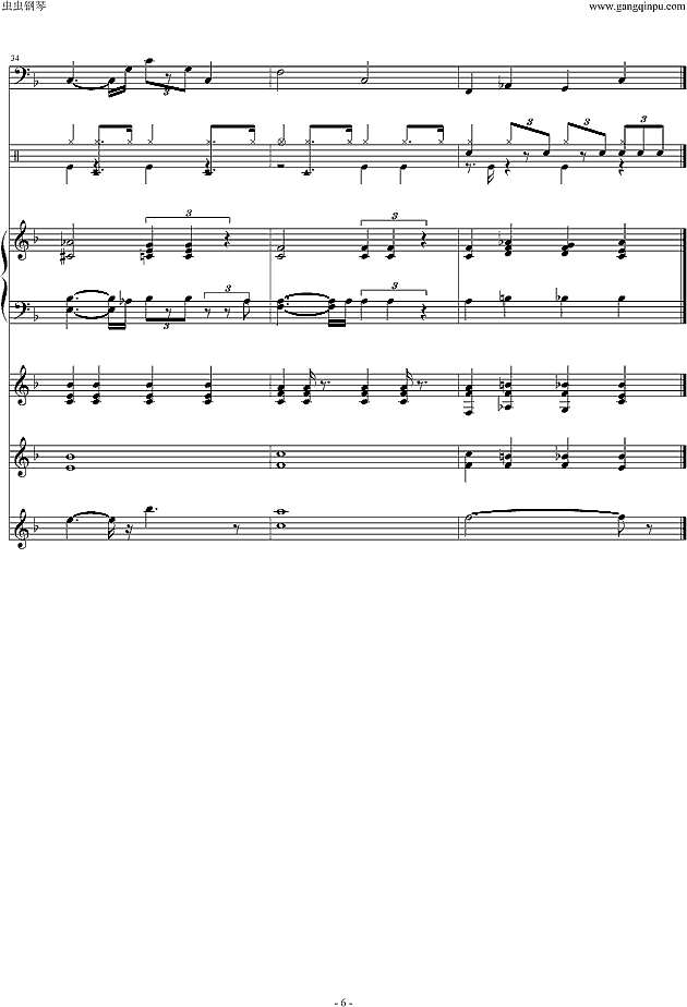 QQ麻将背景音乐钢琴谱