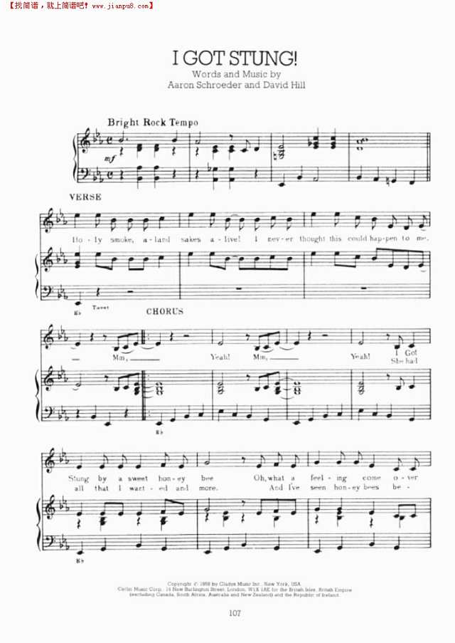 I GOT STUNG!简谱