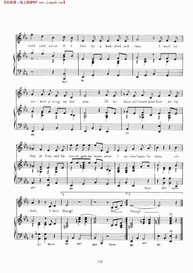I GOT STUNG!简谱