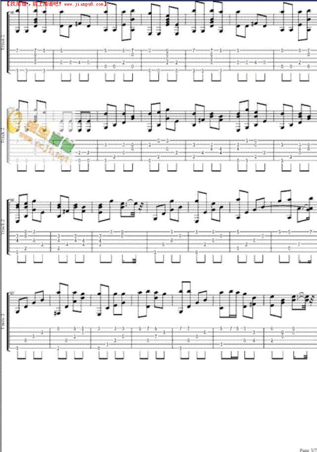 千年等一回—独奏吉他谱