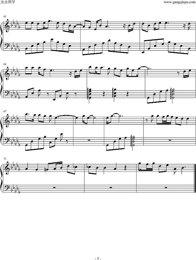 幸福的眼泪钢琴谱