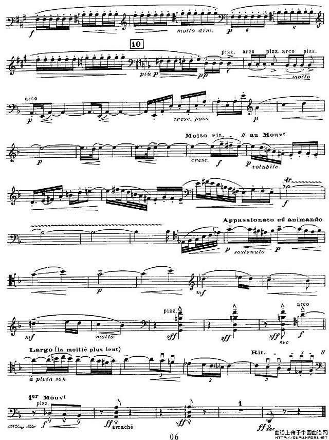 Sonata（德彪西-大提琴奏鸣曲）（大提琴独奏）(大提琴谱)6 jianpu8.cn
