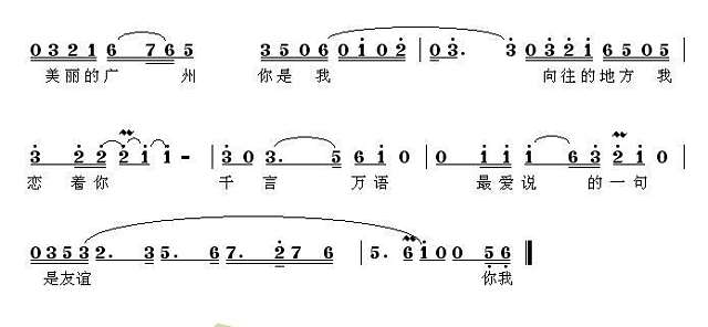 何洁 广州之恋(简谱)