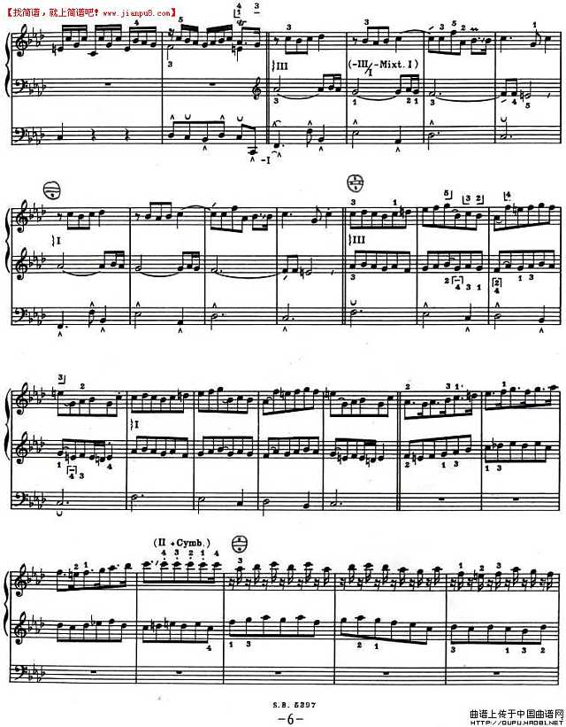 二重奏 f小调恰空 帕赫贝尔版 手风琴谱6 jianpu8.cn