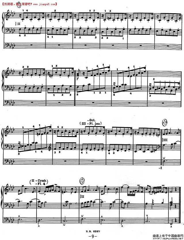 二重奏 f小调恰空 帕赫贝尔版 手风琴谱9 jianpu8.cn