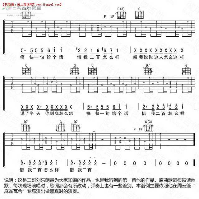 刘东明 一个理想主义者的独白 吉他谱pic5 www.jianpu8.cn